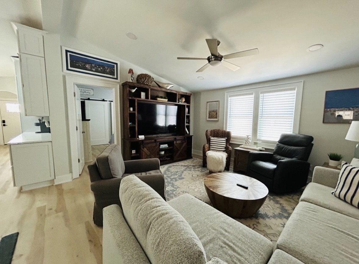 Living room with entertainment center